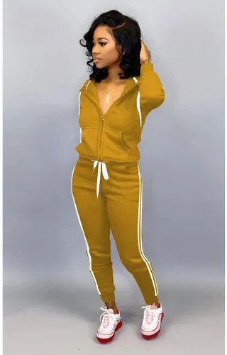 Vista 4 de TOPSRANI Conjunto deportivo de dos piezas para mujer, conjunto de sudadera con capucha a juego