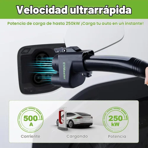 Vista 2 de NACS a CCS1 EV Adaptador de carga - 500A 1000V DC para Tesla