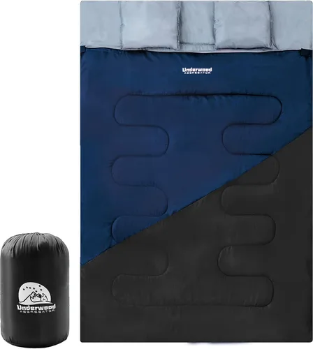 Vista 2 de Tienda de mochilero para 2 personas para acampar y saco de dormir doble