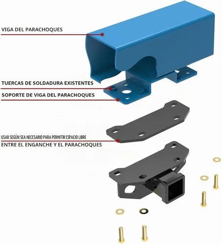 Vista 3 de Enganche de remolque, receptor de enganche de remolque de parachoques trasero de 2 pulgadas, se adapta a Lexus GX460 seleccionados