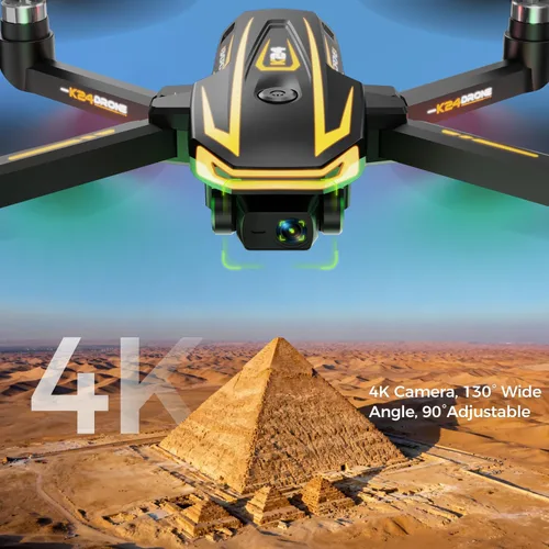 Vista 2 de FPV Drone con cámara 4K para adultos, pantalla grande en control remoto, 2 baterías y funda de transporte, regalo para hombres, cuadricóptero fácil