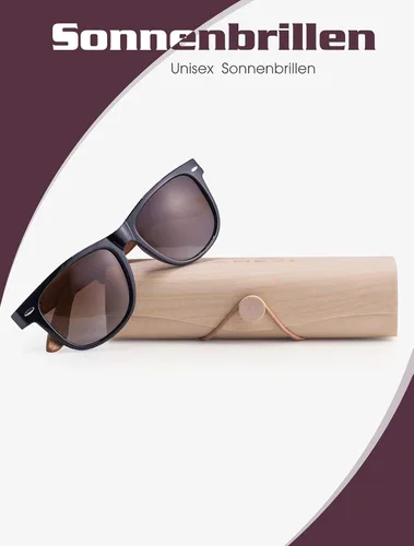 Vista 6 de Amexi Wood Sunglasses Offer a Combination of 100 Wood Temples that Support a Plastic FramePolarized Sunglasses for Fishing
