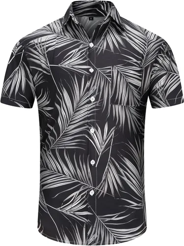 Vista 28 de KYKU - Camisa hawaiana funky para hombre, ropa tropical para vacaciones en Palm Beach