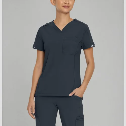 Vista 6 de Urbane Impulse 9108 - Camiseta médica ajustada con cuello en V y 1 bolsillo para mujer