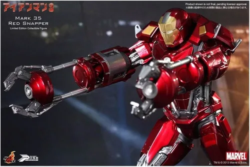 Vista 5 de Hot Toys Iron Man 3 Película 1/6 Escala Power Pose Figura Iron Man Mark 35 Red Snapper