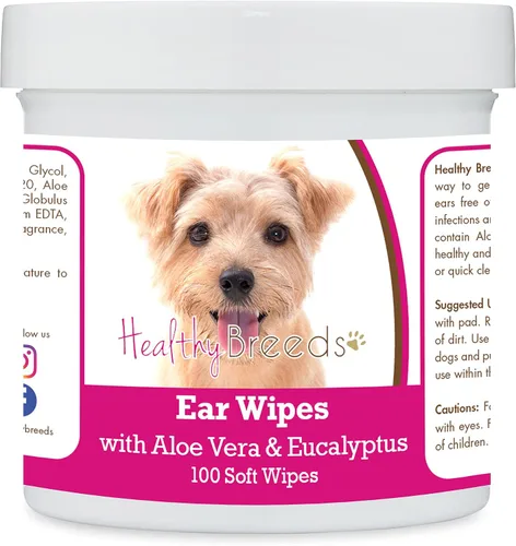 Vista 193 de Healthy Breeds Affenpinscher Toallitas de limpieza de oídos con aloe y eucalipto para perros, 100