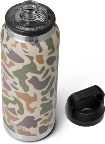 Vista 13 de YETI Rambler - Botella de 36 onzas, aislada al vacío, a prueba de fugas, de acero inoxidable con tapón para sorbos Aislamiento al vacío Blanco