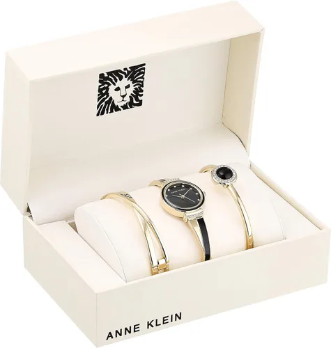 Vista 2 de Anne Klein Juego de reloj y brazalete acentuado de cristal para mujer