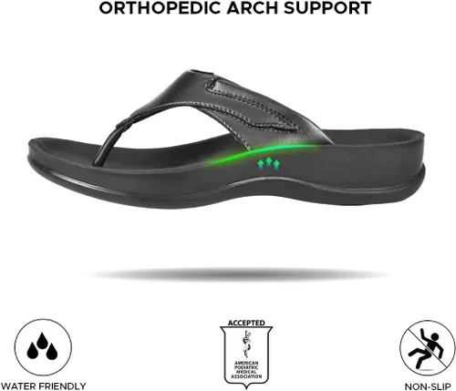 Vista 5 de AEROTHOTIC - Sandalias de verano con soporte de arco, ortopédicas, con tiras, cómodas, con almohadilla suave, antideslizantes, con poste