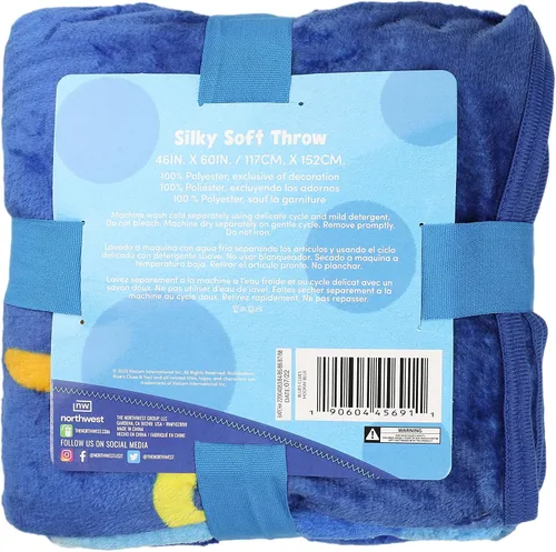 Vista 6 de Northwest Blues Clues - Manta de seda táctil, 46 x 60 pulgadas, azul hurra