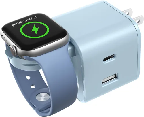 Vista 12 de BeaSaf Bloque de carga de 36 W para Apple con cargador de reloj integrado, bloque de cargador rápido PD plegable para iPhone, cargador de pared