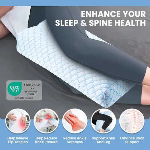 Vista 10 de puredown® Almohada de rodilla para dormir de lado, almohada de elevación de piernas para dormir de lado, almohada entre las piernas para alinear