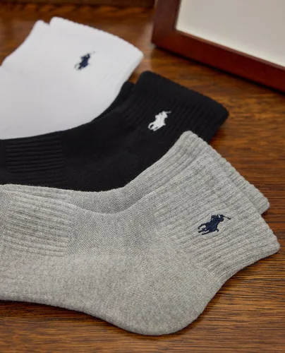 Vista 4 de POLO RALPH LAUREN mens Athletic Performance Cotton Ankle Socks - 6 Pair Pack - Moisture Wicking Mesh