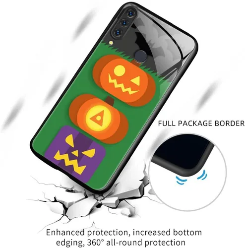 Vista 8 de DINGK Funda compatible con Huawei P30 Lite de vidrio templado transparente + funda de TPU antiarañazos a prueba de golpes, carcasa protectora