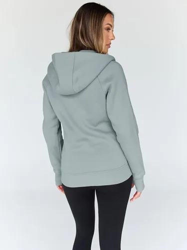 Vista 4 de Trendy Queen Sudaderas con capucha y cremallera para mujer, chaquetas de vellón, talla extragrande, moda de otoño e invierno