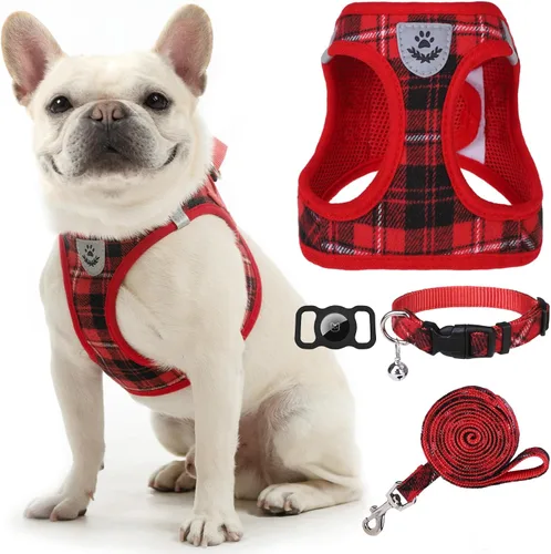 Vista 22 de Arnés para cachorros de otoño de Acción de Gracias - Collar y correa para perro - Arnés de chaleco para perros pequeños de malla suave acolchada
