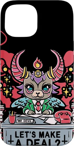 Vista 6 de Funda para iPhone 16 Kawaii Pastel Goth Make A Deal Baphomet Aesthetic Nu Cute Case