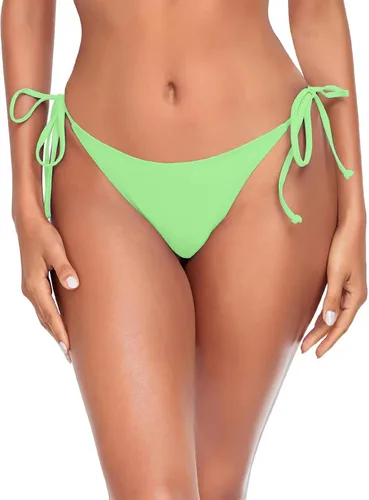 Vista 2 de RELLECIGA - Tanga de baño tipo bikini para mujer Verde aguacate