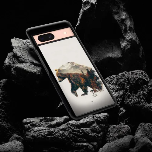 Vista 5 de Funda compatible con Google Pixel 8A, diseño de oso de bosque de otoño, diseño increíble a prueba de golpes, antiarañazos, carcasa trasera