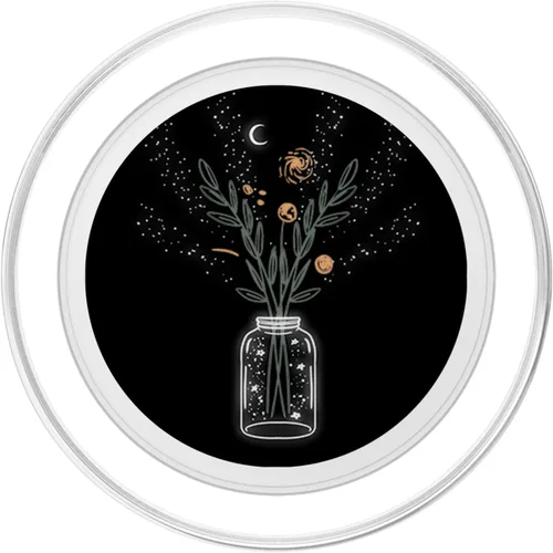 Vista 2 de Galaxy Flower Stars Cielo Noche Luna Espacio Exterior Regalo PopSockets MagSafe PopGrip para iPhone