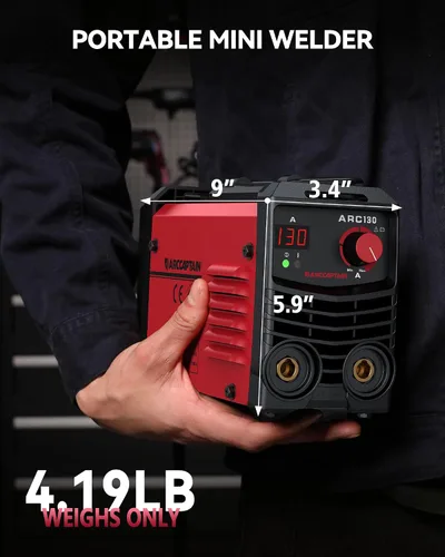 Vista 2 de ARCCAPTAIN Soldador de Electrodo 110V 130A Mini Soldador, Máquina de Soldadura MMA ARC Portátil para Solo Un Paso, Máquina de Soldadura Inversora