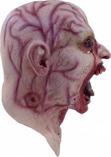 Vista 7 de Ghoulish Productions Máscara de zombi infectado, sangrienta y realista, perfecta para Halloween y fiestas de disfraces
