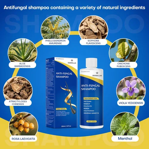 Vista 3 de Champú de psoriasis Dermatitis seborreica Antifúngico anticaspa Champú foliculitis copos Tratamiento del cuero cabelludo para hombres y mujeres
