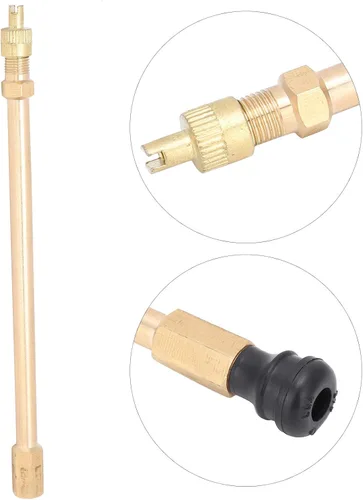 Vista 6 de Vástago de válvula de neumático sin cámara con adaptador de extensión para scooter M365/PRO Construcción de cobre, tubo inflable de la extensión