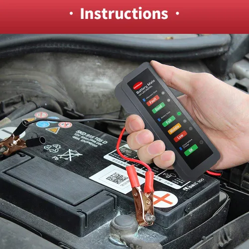 Vista 4 de KINGBOLEN Probador de batería de 12V para auto, Probador de alternador automotriz, Verificador de batería, Analizador para verificar el alternador