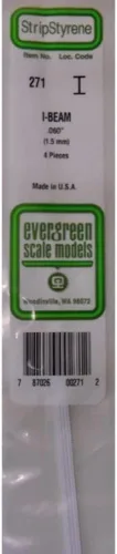 Vista 4 de Evergreen Modelos a escala I-Beam .060 4 EVG271 Suministros de construcción de plástico