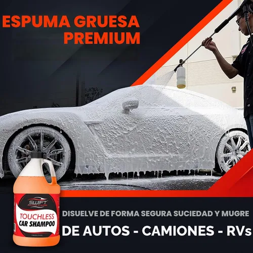 Vista 2 de Swift - Champú para lavado de autos sin contacto (1 galón), no requiere cepillado, jabón de coche de alta espuma, para trabajo pesado, detergente