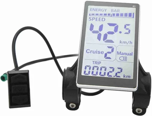 Vista 2 de Pantalla de panel LCD M5, pantalla LCD EBike, Medidor LCD de bicicleta eléctrica 5 pines 24V 36V 48V 60V Universal E Scooter M5 Pantalla de panel