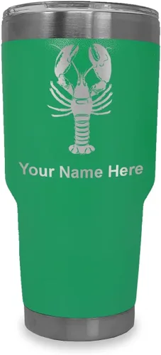 Vista 23 de LaserGram Vaso aislado al vacío de 20 onzas, langosta, grabado personalizado incluido (negro)