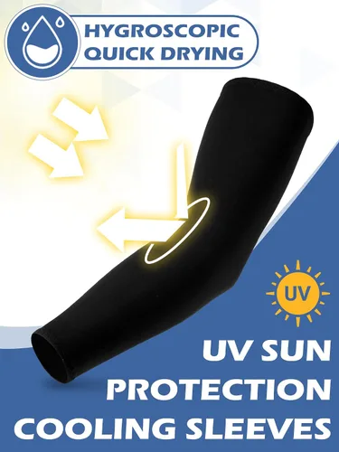 Vista 3 de 10 pares de mangas de sol refrescantes para hombres y mujeres, con protección ultravioleta