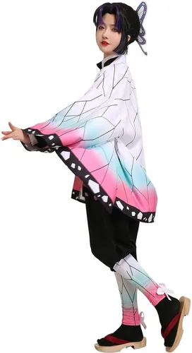 Vista 3 de miccostumes Disfraz de kimono de mariposa para mujer, Oro