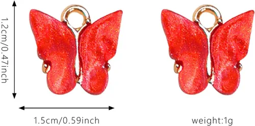 Vista 4 de YUNXI 48 dijes acrílicos con dije de mariposa, forma colorida para aretes, pulseras, collares, joyería de bricolaje