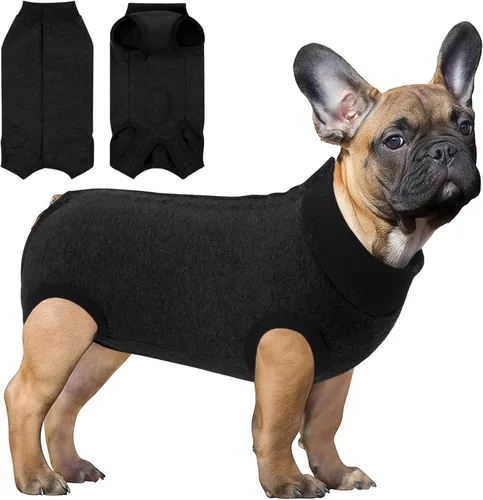 Vista 19 de SAWMONG Traje de recuperación para perros, hembras y machos, transpirable, traje corporal para perro después de una cirugía, esterilización Avión