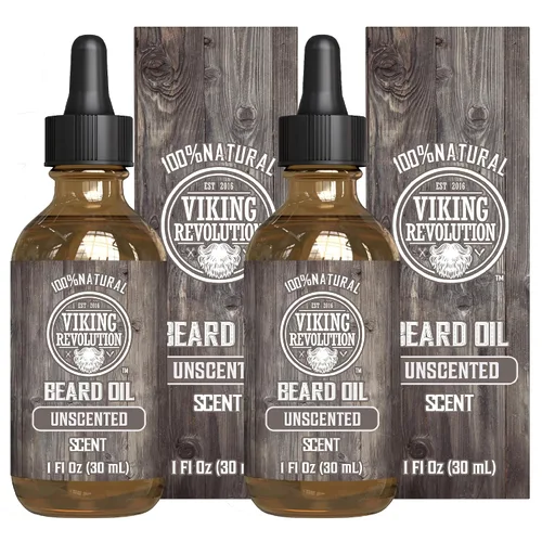 Vista 16 de Viking Revolution Aceite de barba de ron de bahía para hombres, suavizante y acondicionador natural con aceites de argán y jojoba para fortalecer e