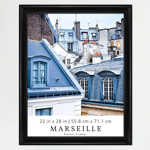 Vista 9 de MCS Marseille - Marco para póster de 16 x 24 pulgadas, color negro, vertical y horizontal, para colgar en la pared, marco grande para fotos, obras