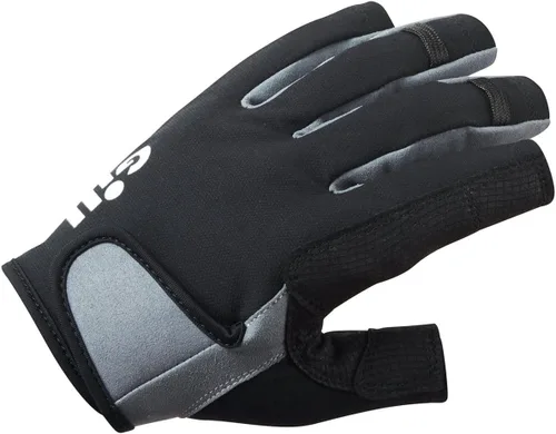 Vista 6 de Gill Guantes de vela Junior Deckhand – Dedo corto con dedos de longitud 3/4 – Protección solar UV 50+ y repelente al agua Negro/BlueJay