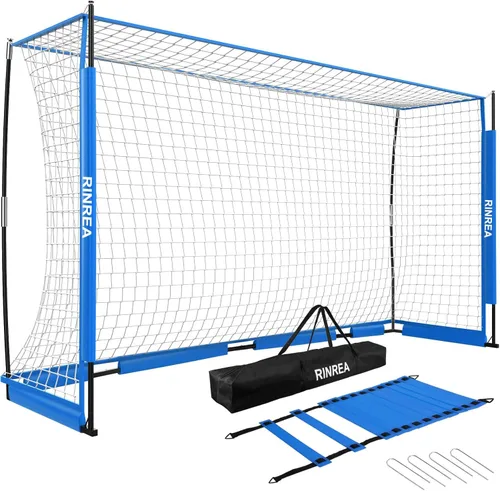 Vista 10 de RINREA Portería de fútbol portátil, red de portería de fútbol plegable con base metálica, equipo de entrenamiento de fútbol de montaje rápido con 1