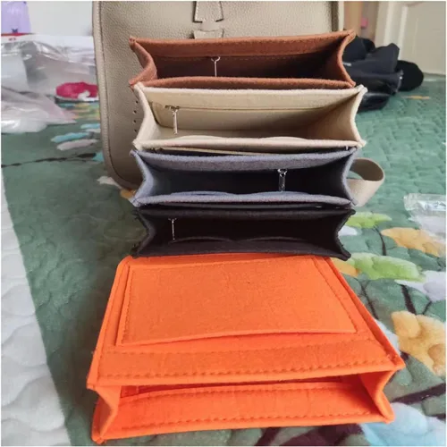 Vista 8 de Organizador de fieltro-para Hermes Evelyne III tpm pm gm bolsa inserción mini 16 29 33 bolso organizador Y003 naranja-L