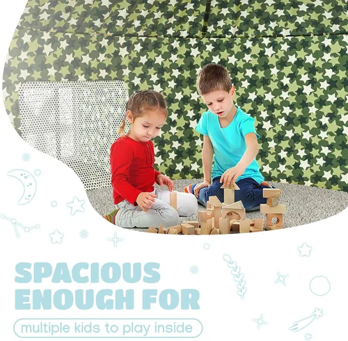 Vista 4 de Tienda de campaña de aire para niños con puerta, tiendas de campaña para Fortaleza forestal con puerta