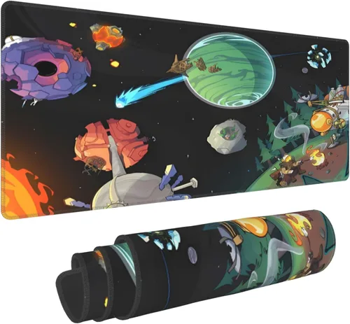 Vista 12 de Space Universe Outer Wilds - Alfombrilla de mouse para juegos, grande, extendida, para computadora, teclado y escritorio completo