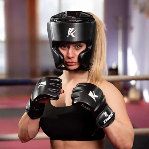 Vista 7 de Kruzak - Gorros de boxeo unisex - Entrenamiento de MMA, acolchado ajustable, Kara, Muay Thai, Kickboxing, Sparring, artes marciales, karate