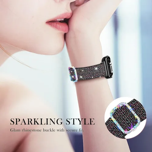 Vista 4 de LETOID Correas elásticas diseñadas para Apple Watch Band de 1.496 pulgadas, 1.575 pulgadas, 1.614 pulgadas, 1.654 pulgadas, 1.732 pulgadas, 1.772