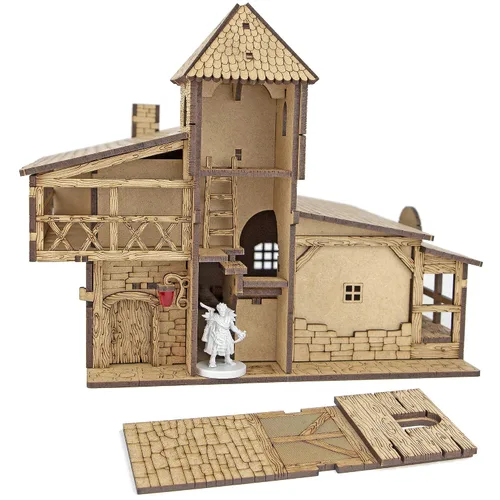 Vista 9 de TowerRex Tavern DND Terrain 1.102 in - Miniatura de fantasía para juegos de mesa Warhammer, Pathfinder y D&D