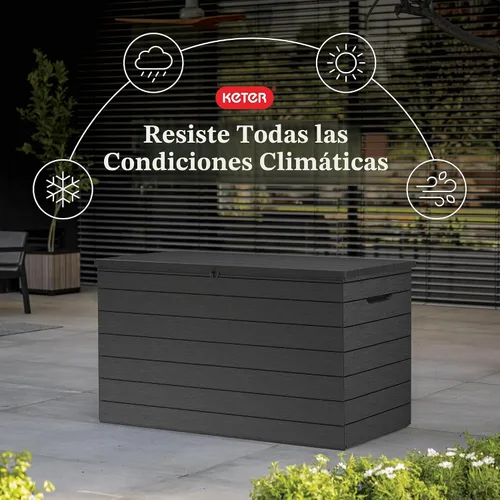 Vista 3 de Keter Astoria - Caja de almacenamiento exterior de 150 galones para Astoria Gris