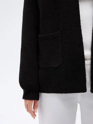 Vista 3 de SUUKSESS Suéteres tipo cárdigan de cachemira para mujer con trajes de otoño Negro