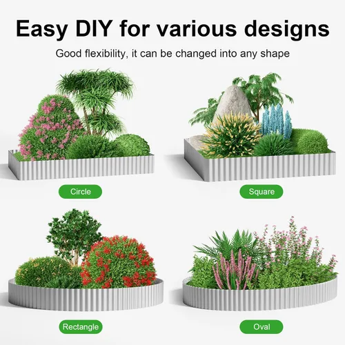 Vista 6 de Land Guard Borde Corrugado para Jardín, Borde de Pavimentadora de Paisaje de 6" x 25', Borde Alto para Paisaje, Cerca para Jardín, Cama de Flores